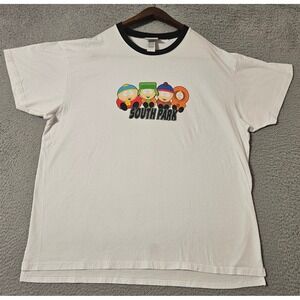 Vintage South Park Cartman Comedy Central T Shirt Size XL White Y2K 2006 Ringer